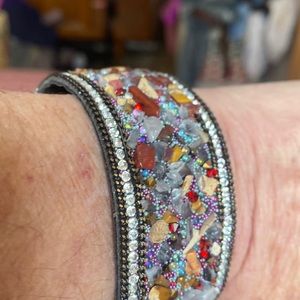 Beautiful rhinestones And gem stone rocks bracelet
